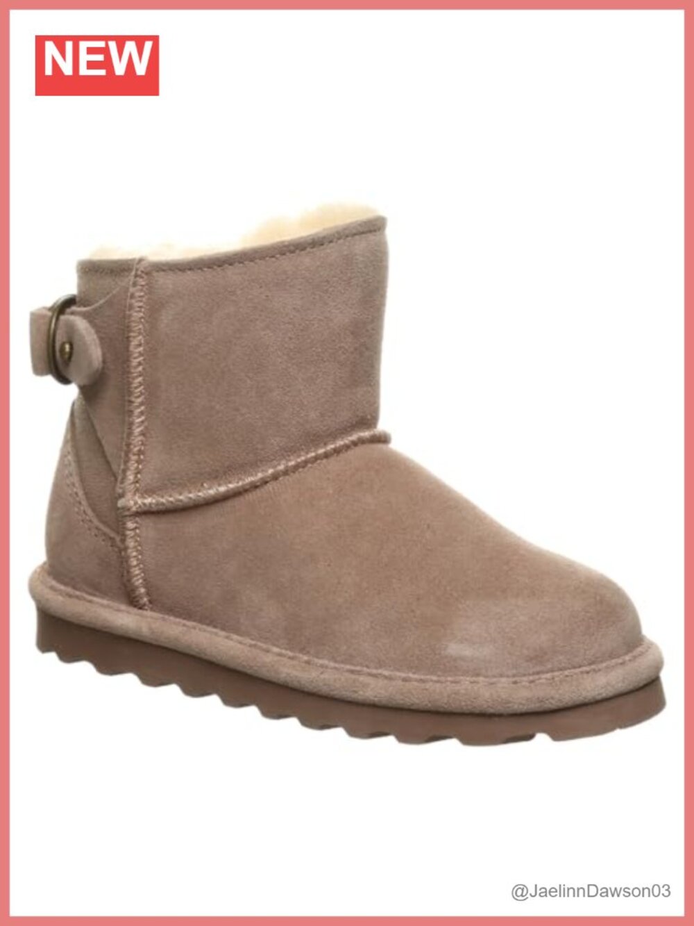 BEARPAW Betty Youth Ankle Boot Suede Sheepskin Blend Lined Water Repellent